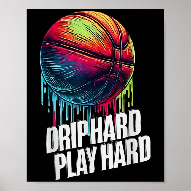Póster Baloncesto Ice Cream Drin para Jóvenes Chicas Bas (Frente)