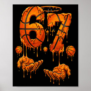 Póster Baloncesto infantil 67 seis siete meme divertido d