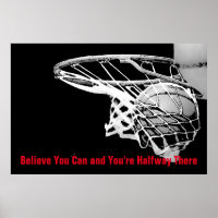 Baloncesto Motivador Pintura Roja Blanca Negra