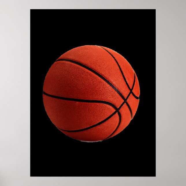Póster Baloncesto Naranja Negro (Frente)