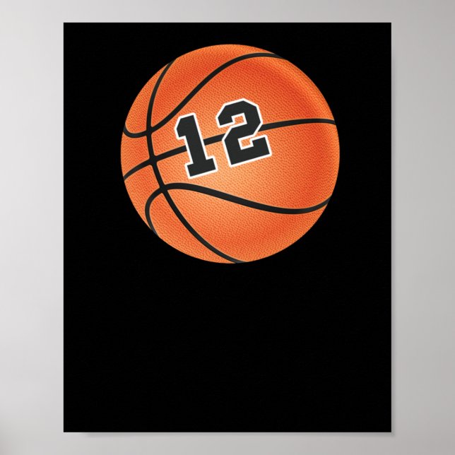 Póster Baloncesto Número 12 (Frente)