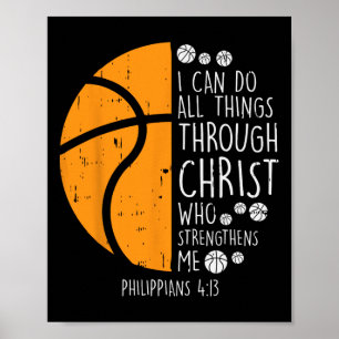 Póster Baloncesto Puedo Hacer Cosas Biblia Verso Dios Jes