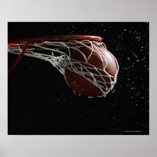 Póster Baloncesto que pasa a través del aro 2