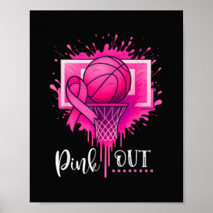 Póster Baloncesto Rosa Contra la Conciencia del Cáncer de