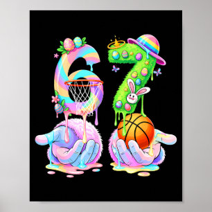 Póster Baloncesto Seis Siete 67 Conejo de Pascua Divertid