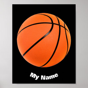 Póster Baloncesto tu nombre Personalizado