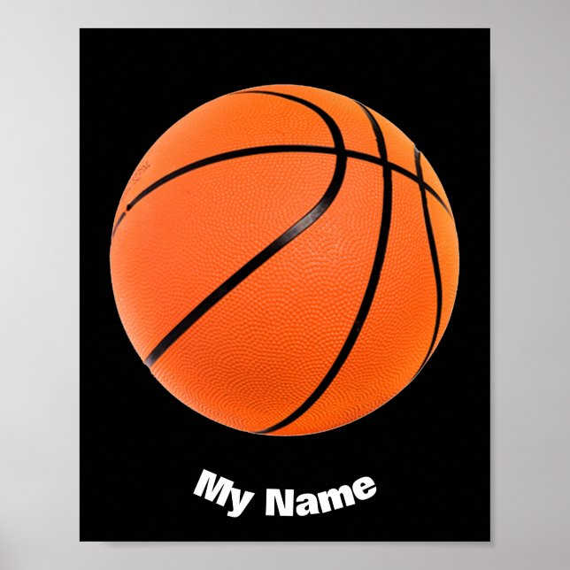 Póster Baloncesto tu nombre Personalizado (Frente)