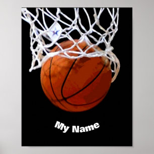 Póster Baloncesto tu nombre Personalizado