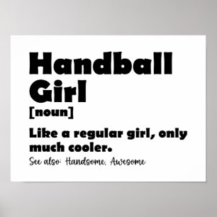 Póster Balonmano Chica Dictionary Definition Funny Handba