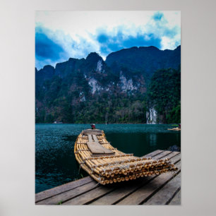 Póster Balsa de bambú en el parque nacional Tailandia de
