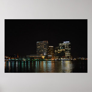 Póster Baltimore en la noche