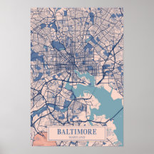Baltimore Maryland EE. UU. Mapa de la ciudad vento