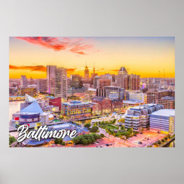 Póster Baltimore, Maryland, Estados Unidos