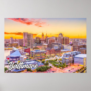 Póster Baltimore, Maryland, Estados Unidos