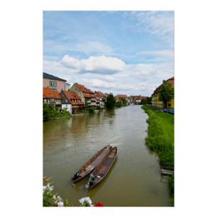 Póster Bamberg Baviera Río Regnitz Efecto de Pintura Arte