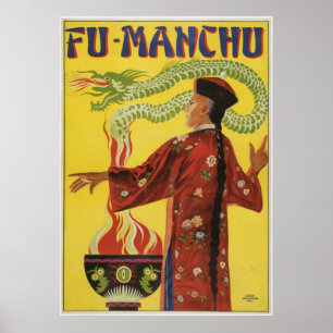 Póster Bamberg ~ Fu Manchu Magician ~ Vintage Magic Act