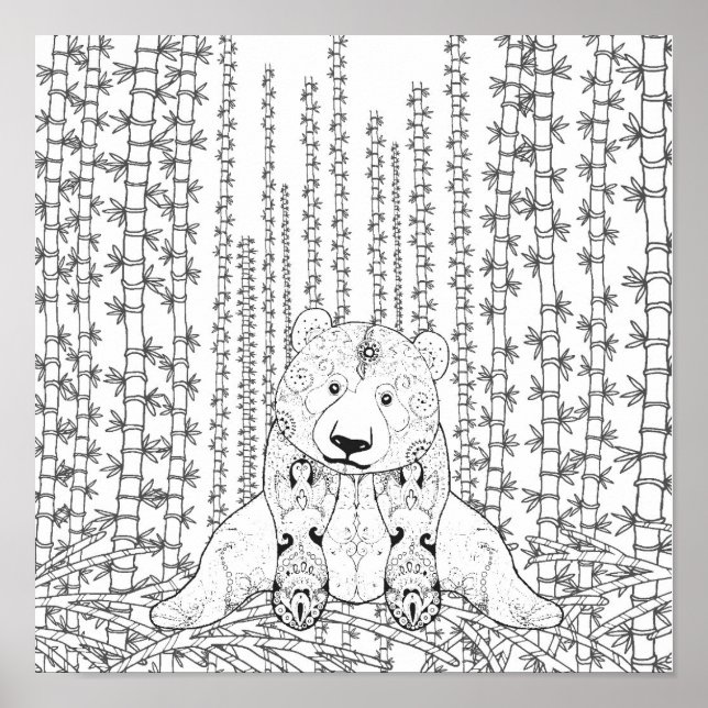 Póster Bamboo Panda Doodle 2 (Frente)