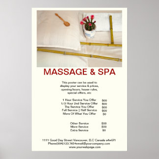 Póster Bamboo Spa Masaje Salón De Belleza Poster