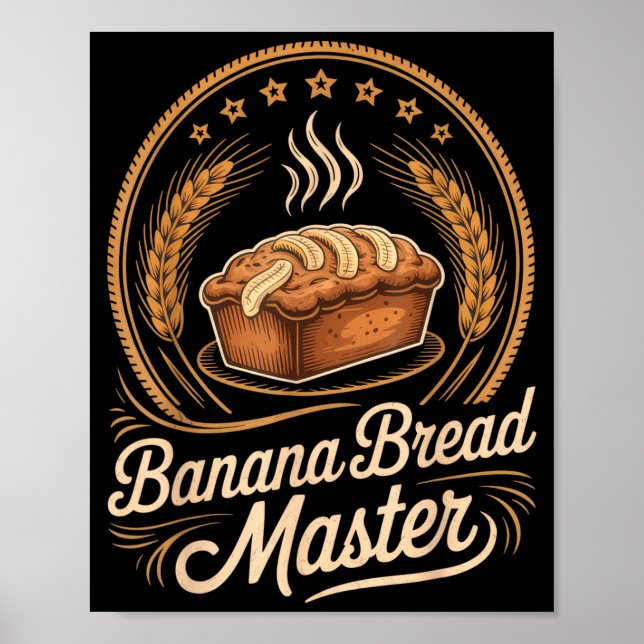 Póster Banana Bread Master Baker Chef Humor Fall Baking L (Frente)