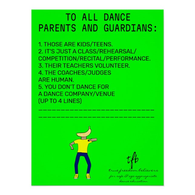 Poster Banana Lime, padre de baile (Anverso)