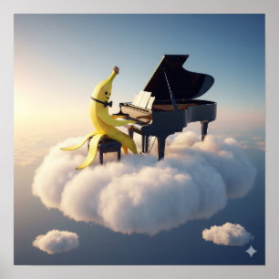 Póster Banana Peel jugando al piano