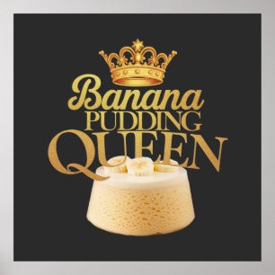 Póster Banana Pudding Queen Ultimate diseño para postre