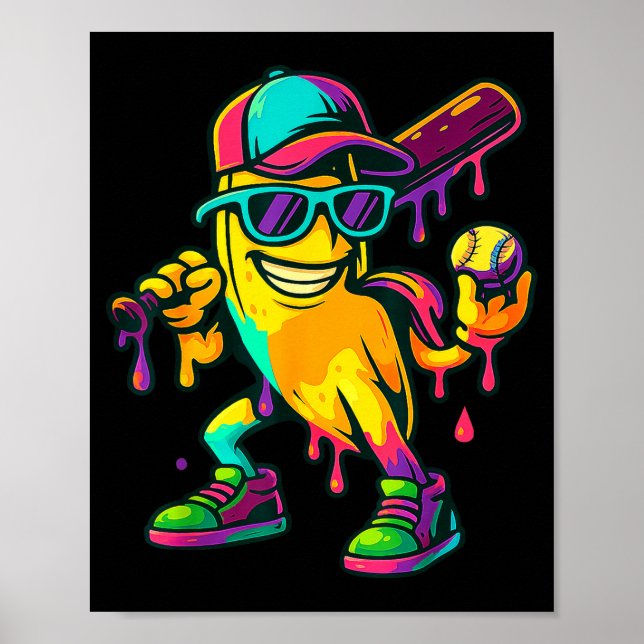 Póster Banana Shirt Funny Banana Drip Graphic Kids Boys G (Frente)