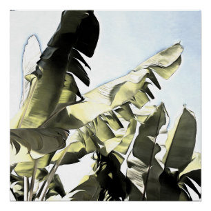 Póster Banana tropical deja Ilustracion de color pastel