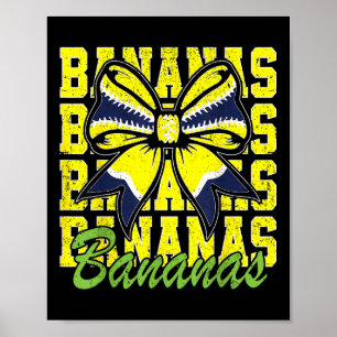 Póster Bananas Apellido Coquette Bow Chicas Niños Mujeres