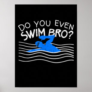Póster Bañarse Un Baño Con Formación De Natación Graciosa