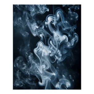 Póster Bañazos De Humo En Arte Digital Blanco Y Negro