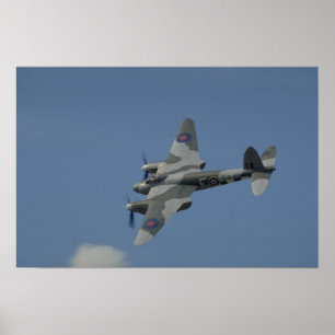 Póster Banca de De Havilland Mosquito T3, mostrando invas