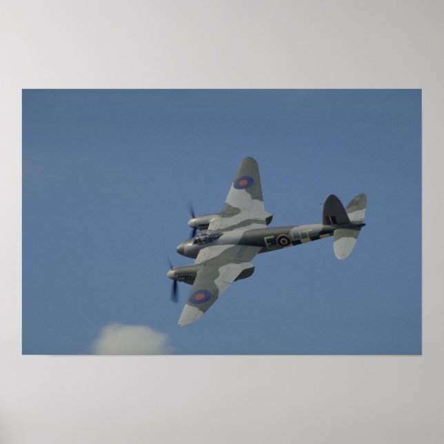 Póster Banca de De Havilland Mosquito T3, mostrando invas (Frente)