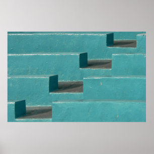 Póster BANCO DE CONCRETO verde azulado