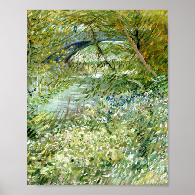 Póster Banco del río Vincent Van Gogh en primavera de 188 (Frente)
