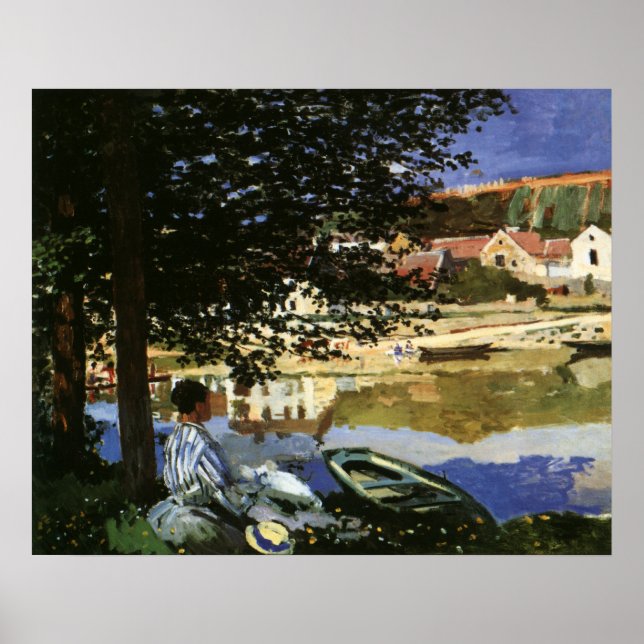Póster Banco del Sena, Bennecourt por Claude Monet (Frente)