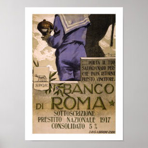Póster Banco di Roma (blanco)