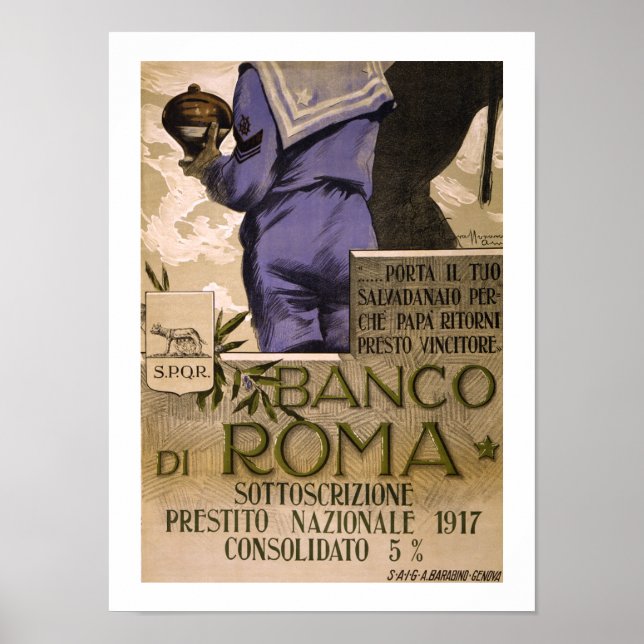 Póster Banco di Roma (blanco) (Frente)