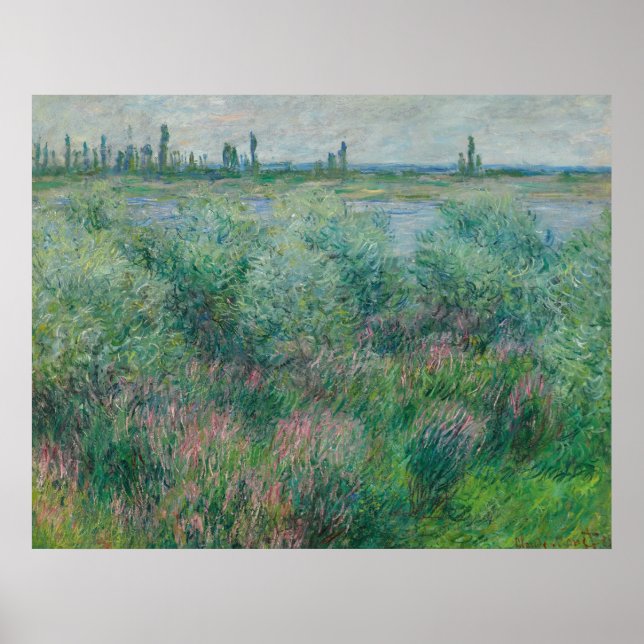 Póster Bancos del Sena cerca de Vétheuil, Monet 1881 (Frente)