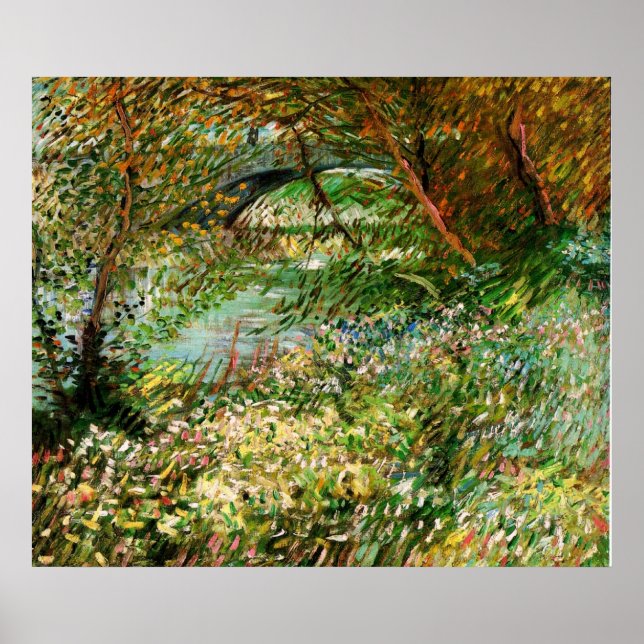 Póster Bancos del Sena en primavera - van Gogh (Frente)