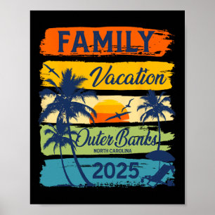 Póster Bancos exteriores de vacaciones familiares Carolin
