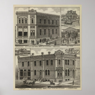 Póster Bancos, Residencia, Casa Hull, Centro Smith, Kansa