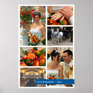 Póster Banda azul 6 recuerdos de collage multifoto