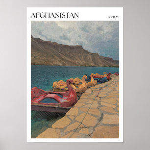 Póster Banda de barcos cisnes e Emir Lago Azul Afganistán