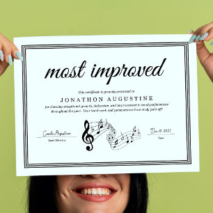 Póster Banda de Concierto, Banda de Marcha, Certificado d