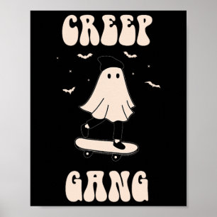 Póster Banda de Creeps Fantasma Patineta Divertido Hallow