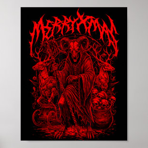 Póster Banda de Heavy Metal Parodia de Navidad Muerte Met