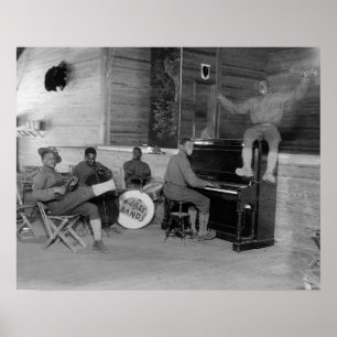 Póster Banda de Jazz, 1918. Foto Antigua