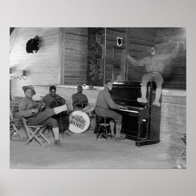 Póster Banda de Jazz, 1918. Foto Antigua (Frente)