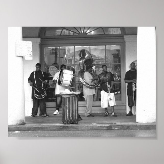 Póster Banda de Jazz de Nueva Orleans Fotografía del barr (Frente)